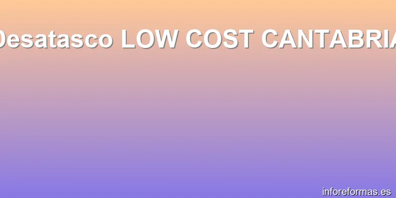 Desatasco LOW COST CANTABRIA