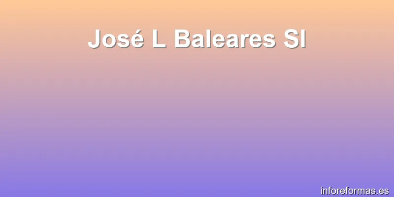 José L Baleares Sl