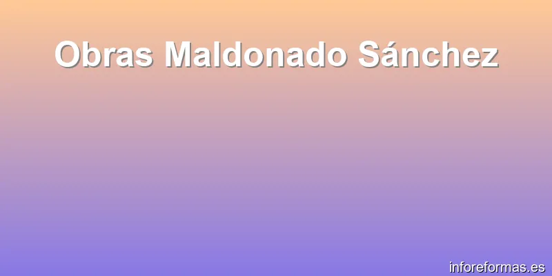 Obras Maldonado Sánchez