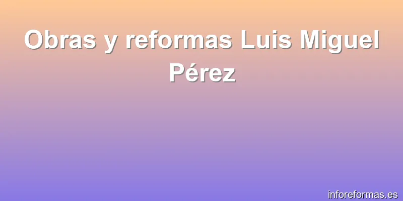 Obras y reformas Luis Miguel Pérez