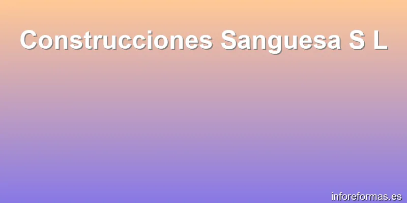 Construcciones Sanguesa S L