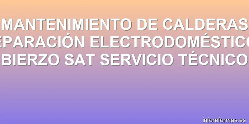 MANTENIMIENTO DE CALDERAS REPARACIÓN ELECTRODOMÉSTICOS BIERZO SAT SERVICIO TÉCNICO