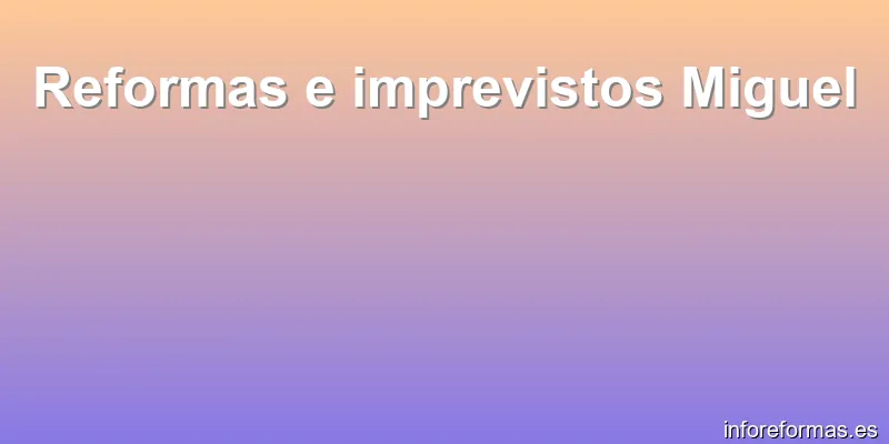 Reformas e imprevistos Miguel