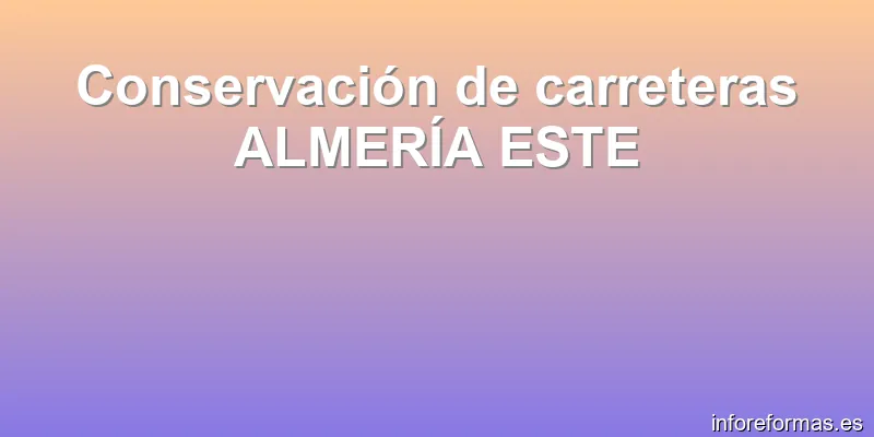 Conservación de carreteras ALMERÍA ESTE