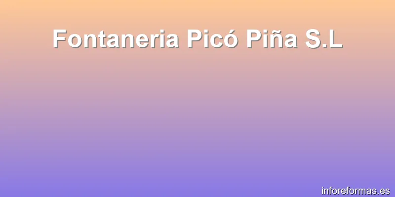 Fontaneria Picó Piña S.L
