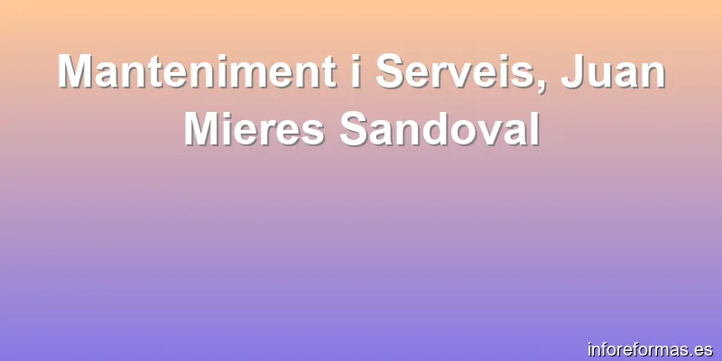Manteniment i Serveis, Juan Mieres Sandoval