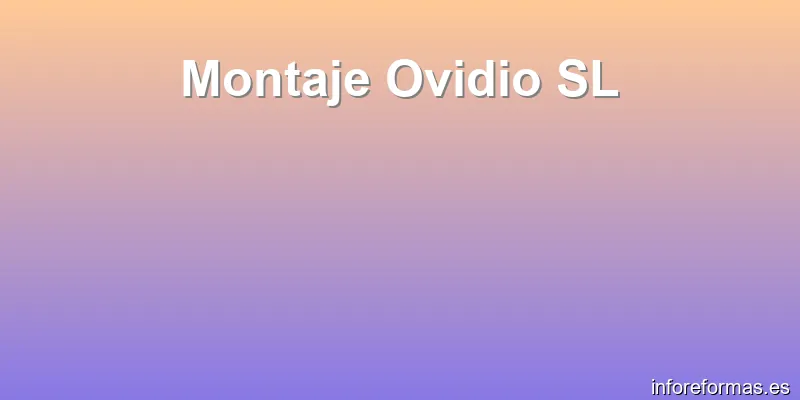 Montaje Ovidio SL