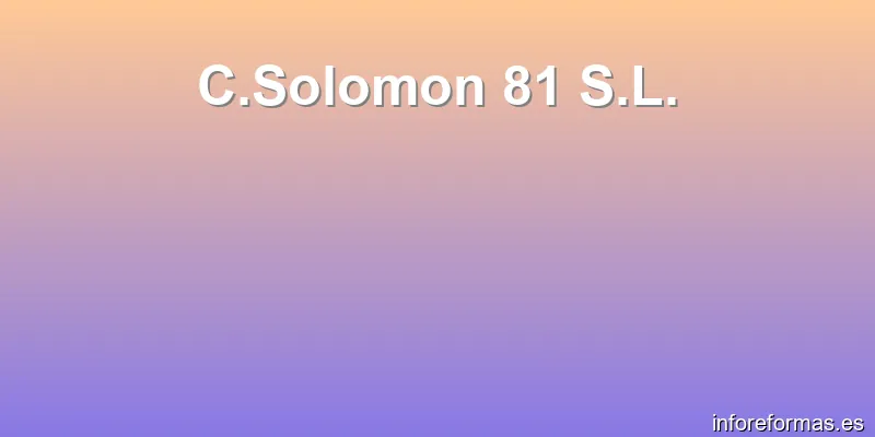 C.Solomon 81 S.L.