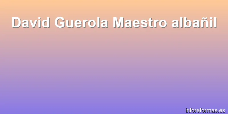 David Guerola Maestro albañil