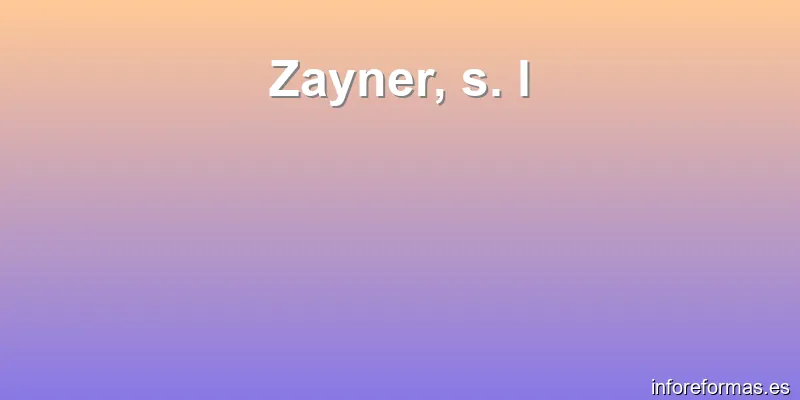 Zayner, s. l