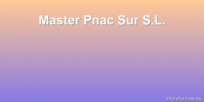 Master Pnac Sur S.L.