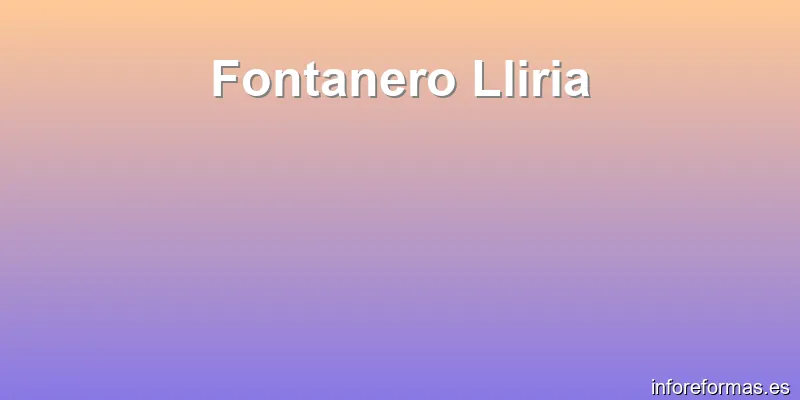 Fontanero Lliria