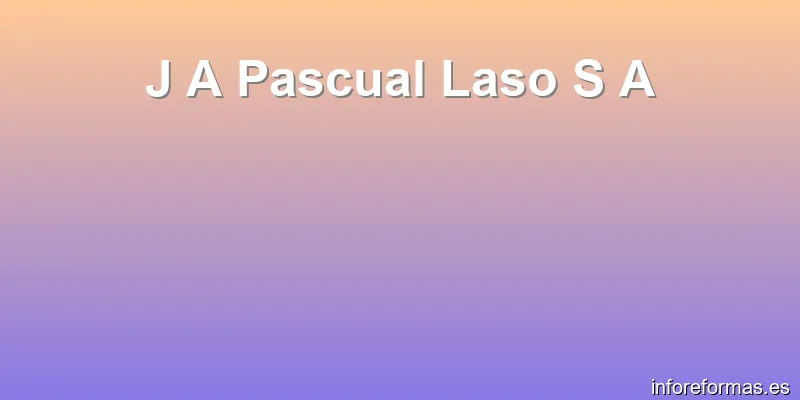 J A Pascual Laso S A