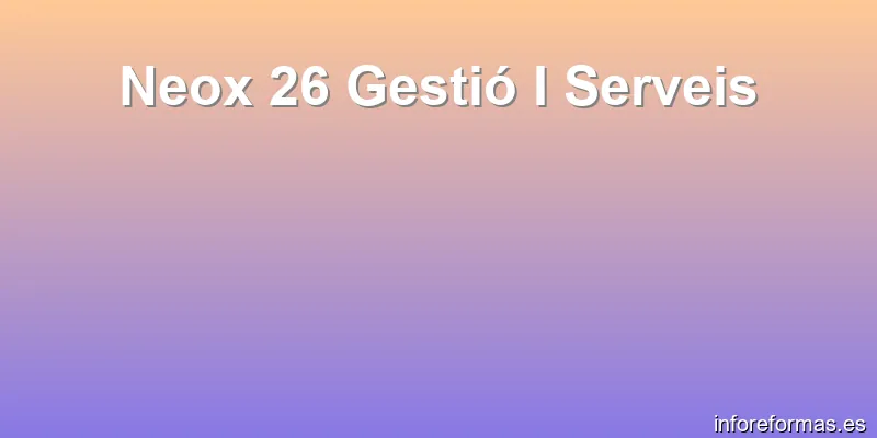 Neox 26 Gestió I Serveis