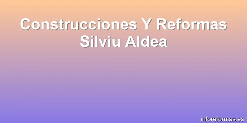 Construcciones Y Reformas Silviu Aldea