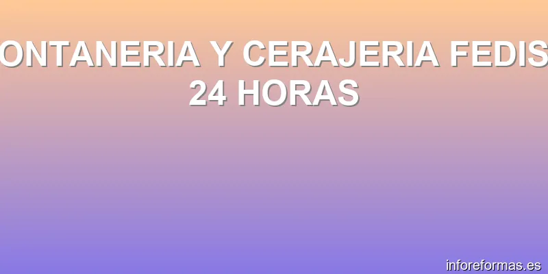 FONTANERIA Y CERAJERIA FEDISE 24 HORAS
