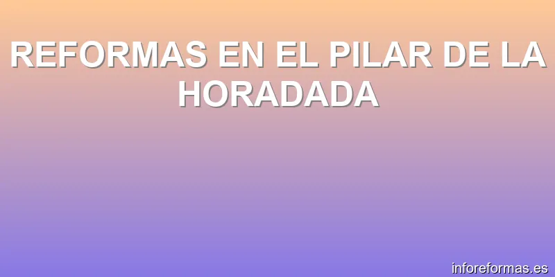 REFORMAS EN EL PILAR DE LA HORADADA
