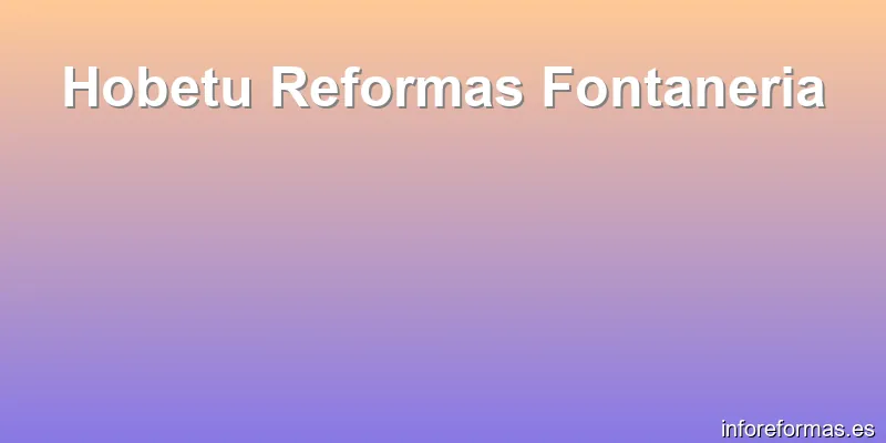 Hobetu Reformas Fontaneria