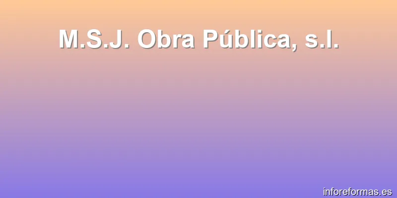 M.S.J. Obra Pública, s.l.
