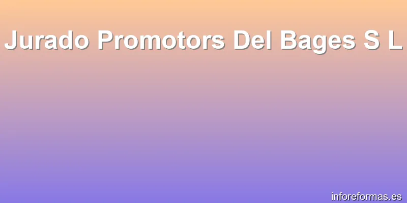 Jurado Promotors Del Bages S L