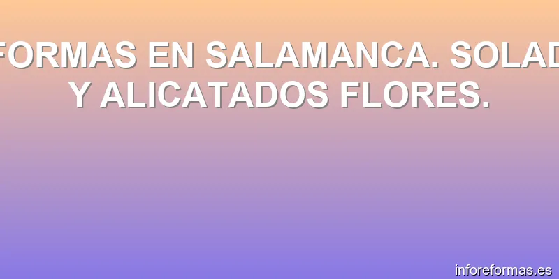 REFORMAS EN SALAMANCA. SOLADOS Y ALICATADOS FLORES.
