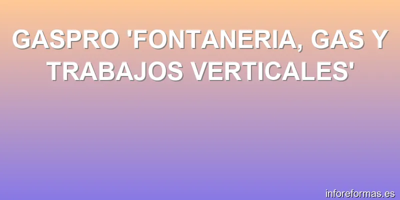 GASPRO 'FONTANERIA, GAS Y TRABAJOS VERTICALES'
